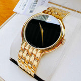 Movado Veturi Quartz Black Dial Gold Steel Strap Watch for Men - 0606934 Buy Now By Movado