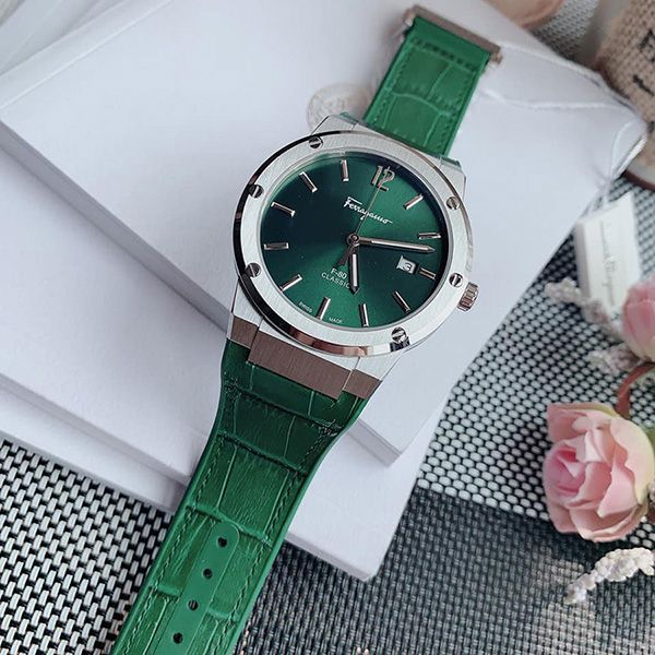 Salvatore Ferragamo F-80 Classic Green Dial Green Leather Strap Watch for Men - SFDT00119 Buy Now By Salvatore Ferragamo