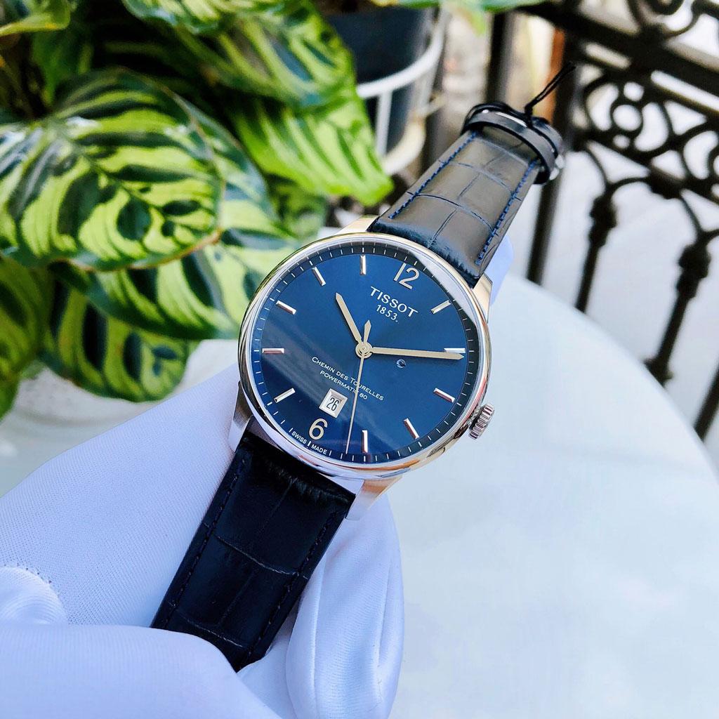 Tissot Chemin Des Tourelles Powermatic 80 Blue Dial Blue Leather Strap Watch for Men - T099.407.16.047.00 Buy Now By Tissot