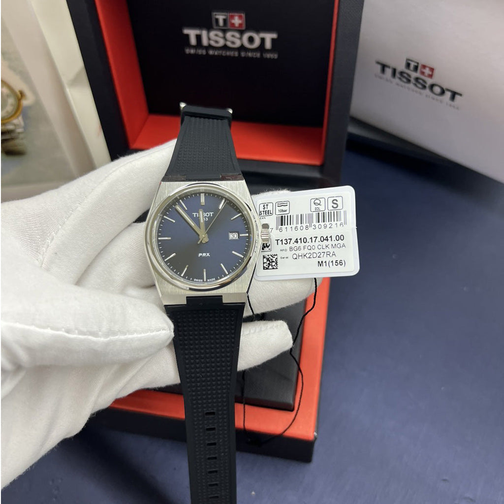 Tissot PRX Blue Dial Black Rubber Strap Watch For Men - T137.410.17.041.00 Buy Now By Tissot