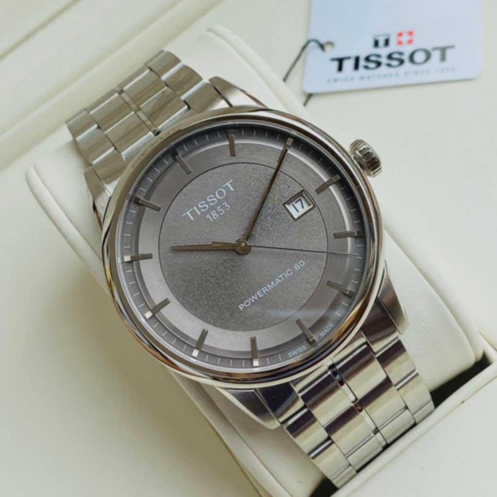 Tissot Luxury Powermatic 80 Grey Dial Silver Steel Strap Watch for Men - T086.407.11.061.00 Buy Now By Tissot