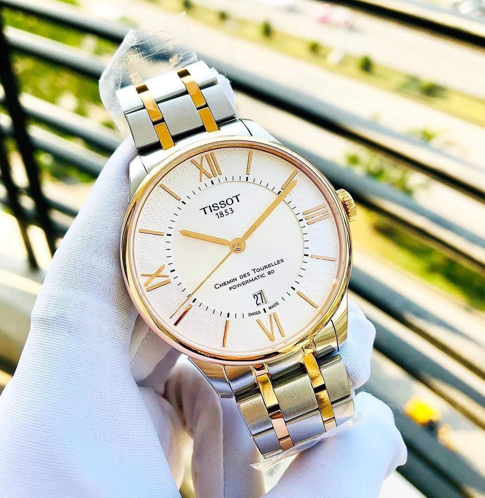 Tissot Chemin des Tourelles Powermatic 80 Helvetic Pride Silver Dial Two Tone Steel Strap Watch for Men - T099.407.22.038.01 Buy Now By Tissot