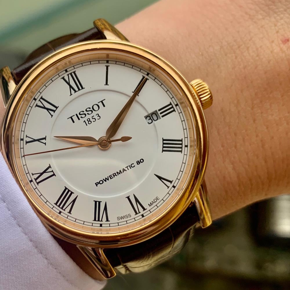 Tissot T Classic Carson Powermatic 80 White Dial Brown Leather Strap Watch for Men - T085.407.36.013.00 Buy Now By Tissot