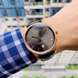 Tissot T Classic Chemin Des Tourelles Powermatic 80 Brown Dial Brown Leather Strap Watch for Men - T099.407.36.447.00 Buy Now By Tissot