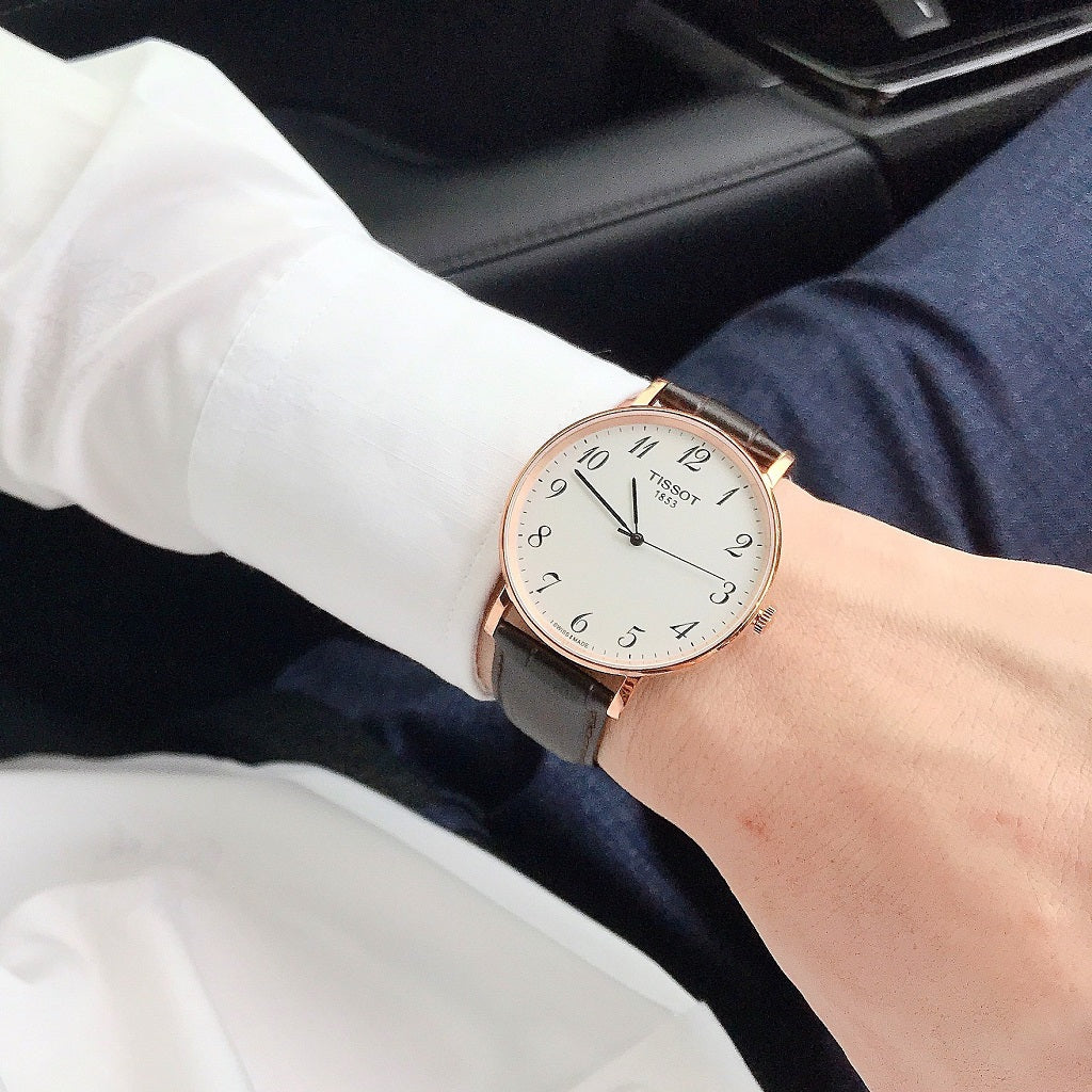 Tissot T Classic Everytime White Dial Black Leather Strap Watch For Men - T109.610.36.032.00 Buy Now By Tissot