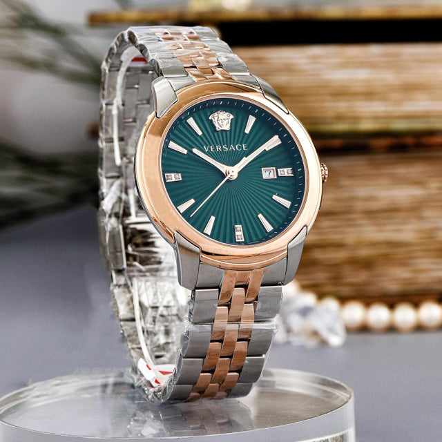 Versace V-Urban Green Dial Two Tone Steel Strap Watch for Men - VELQ00619 Buy Now By Versace