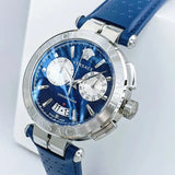 Versace Aion Chronograph Blue Dial Blue Leather Strap Watch for Men - VE1D01220 Buy Now By Versace