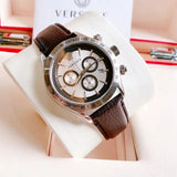Versace Classic Chronograph Quartz Silver Dial Brown Leather Strap Watch For Men - VEV700119 Buy Now By Versace