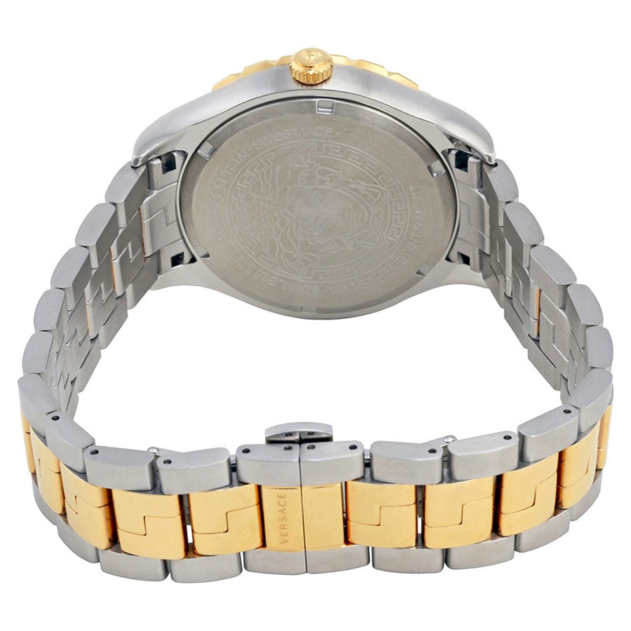 Versace Hellenyium GMT Silver Dial Two Tone Steel Strap Watch for Men - V11030015 Buy Now By Versace