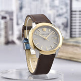 Versace V-Urban Quartz Grey Dial Brown Leather Strap Watch for Men - VELQ00219 Buy Now By Versace