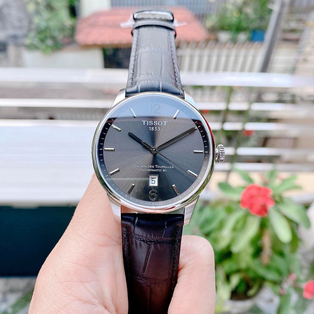 Tissot Chemin Des Tourelles Powermatic 80 Black Dial Black Leather Strap Watch For Men - T099.407.16.447.00 Buy Now By Tissot