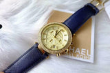 Michael Kors Parker Gold Dial Blue Leather Strap Watch for Women - MK2280 Buy Now By Michael Kors