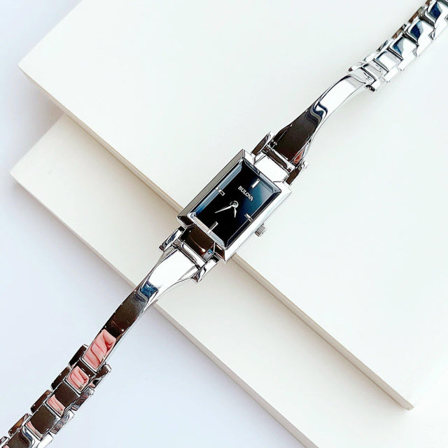 Bulova Classic Collection Black Dial Silver Steel Strap Watch for Women - 96L138 Buy Now By Bulova