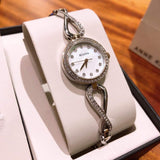 Bulova Analog Crystals Mother of Pearl Dial Silver Steel Strap Watch for Women - 98X109 Buy Now By Bulova