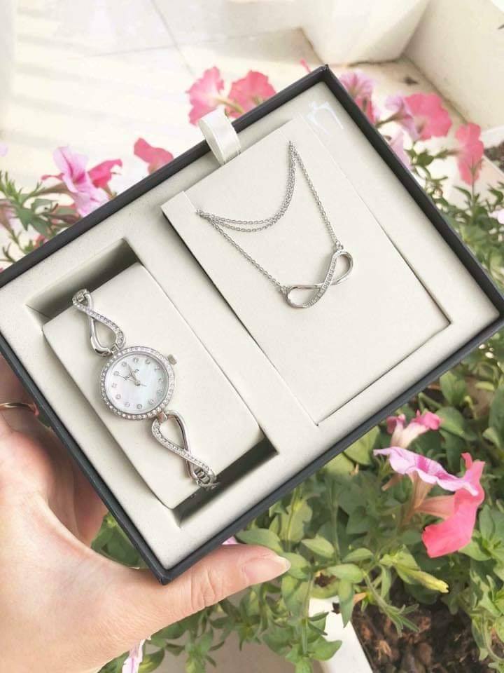 Bulova Crystals Quartz Mother of Pearl Dial Silver Steel Strap Watch for Women - 96X129 Buy Now By Bulova