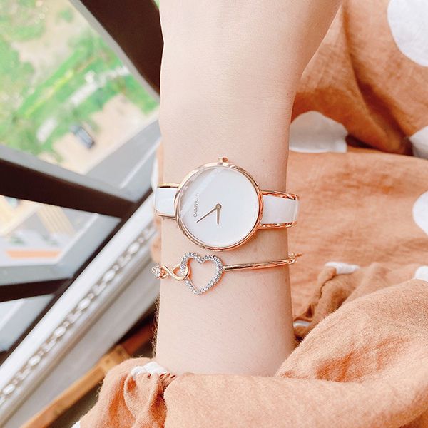 Calvin Klein Seduce White Dial Two Tone Steel Strap Watch for Women - K4E2N616 Buy Now By Calvin Klein