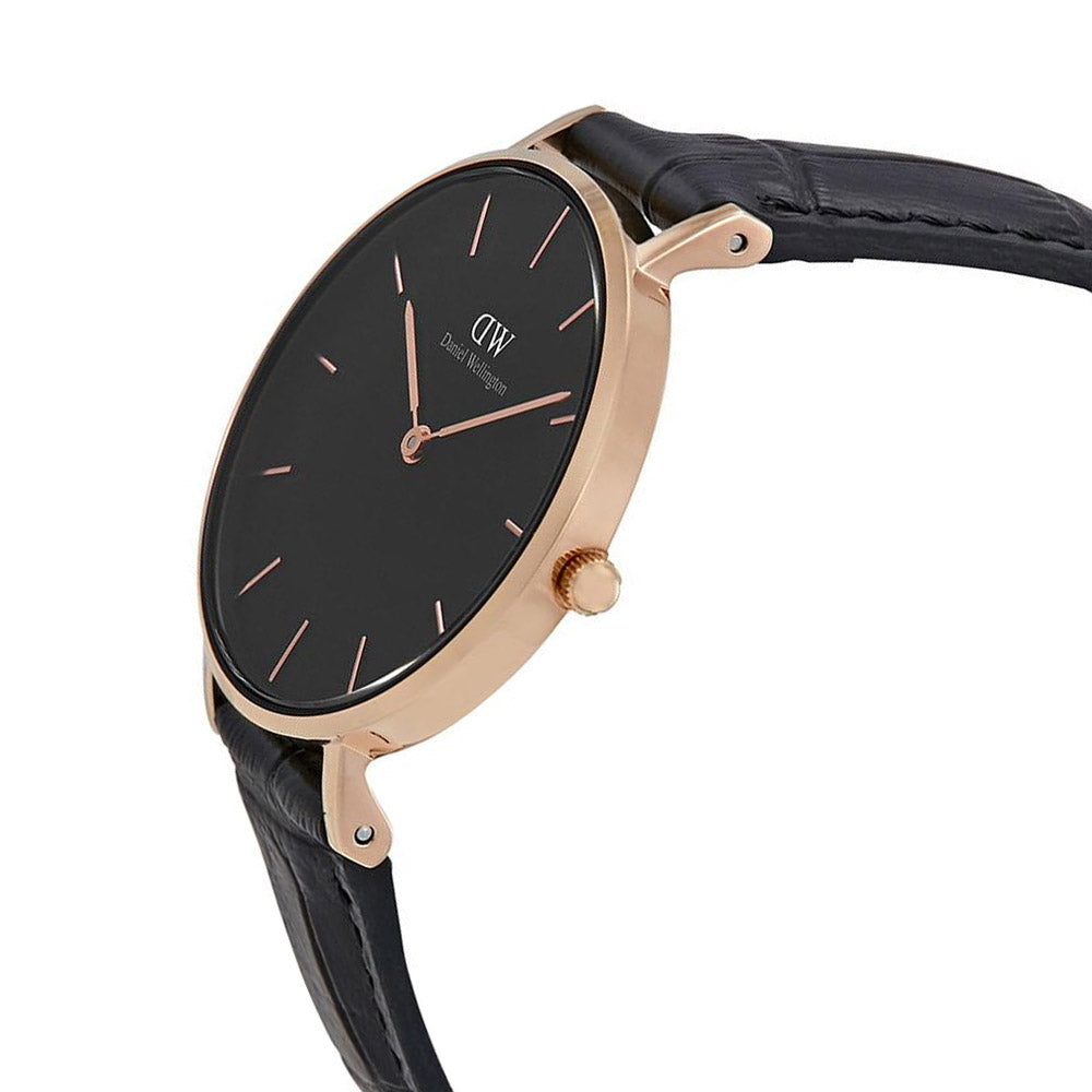 Daniel Wellington Classic Petite Reading Black Dial Black Leather Strap Watch For Women - DW00100167 Buy Now By Daniel Wellington