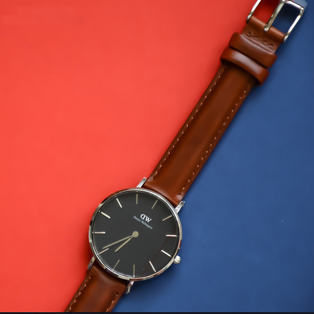 Daniel Wellington Classic Petite St Mawes Black Dial Brown Leather Strap Watch For Women - DW00100181 Buy Now By Daniel Wellington