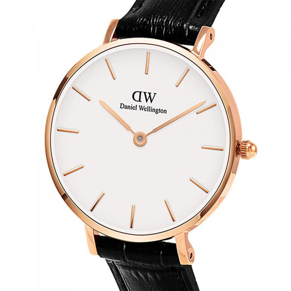 Daniel Wellington Classic Petite Reading White Dial Black Leather Strap Watch For Women - DW00100229 Buy Now By Daniel Wellington
