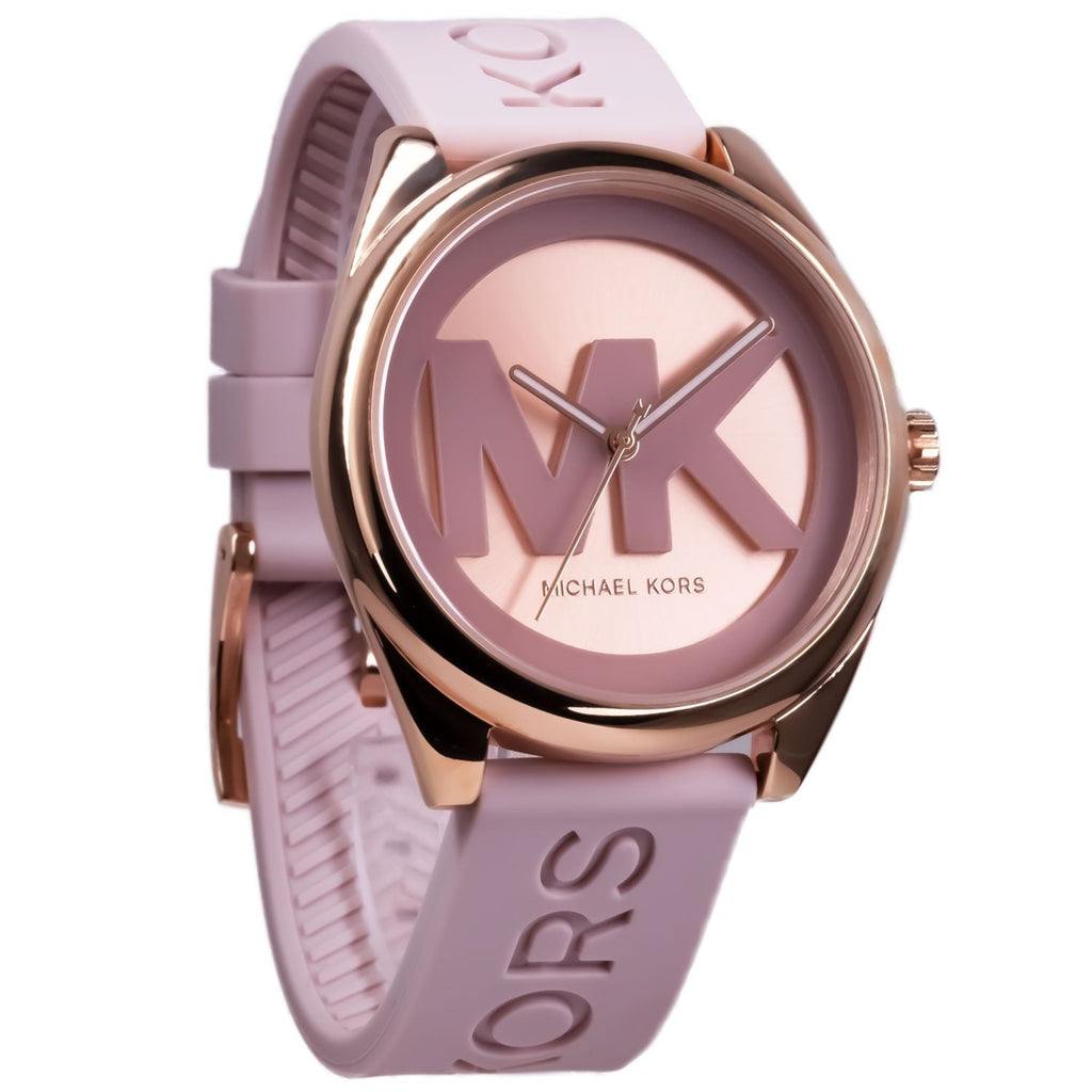 Michael Kors Janelle Three Hand Rose Gold Dial Pink Rubber Strap Watch For Women - MK7139 Buy Now By Michael Kors
