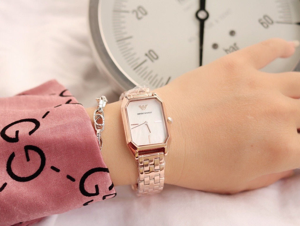 Emporio Armani Giola White Mother of Pearl Dial Rose Gold Steel Strap Watch For Women - AR11147 Buy Now By Emporio Armani