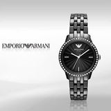 Emporio Armani Crystal Ceramica Black Dial Black Steel Strap Watch For Women - AR1478 Buy Now By Emporio Armani