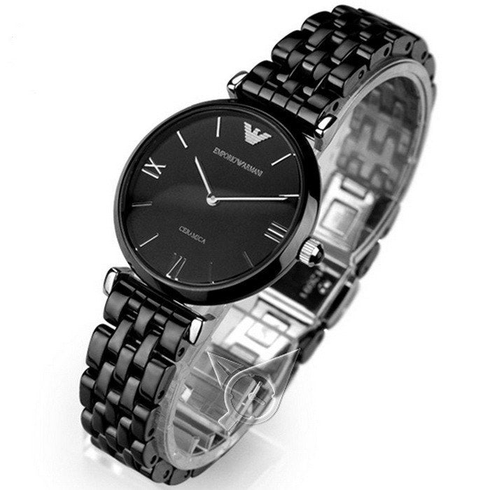 Emporio Armani Ceramica Black Dial Black Ceramic Strap Watch For Women - AR1487 Buy Now By Emporio Armani