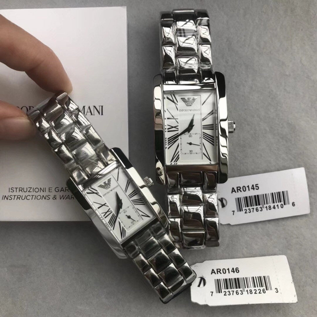 Emporio Armani White Dial Silver Stainless Steel Watch For Women - AR0146 Buy Now By Emporio Armani