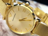 Emporio Armani Retro Gold Dial Gold Mesh Bracelet Watch For Women - AR1957 Buy Now By Emporio Armani