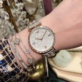 Emporio Armani Gianni T-Bar Silver Dial Two Tone Steel Strap Watch For Women - AR11293 Buy Now By Emporio Armani