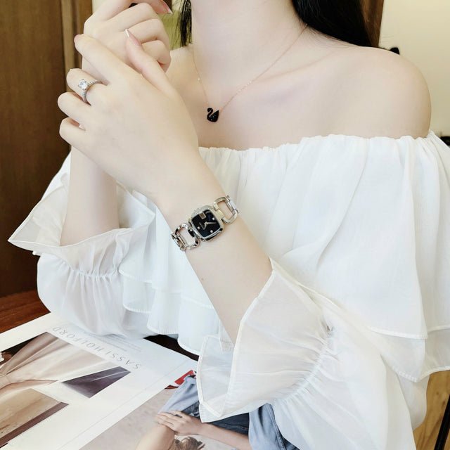 Gucci G Diamonds Black Dial Silver Steel Strap Watch For Women - YA125509 Buy Now By Gucci