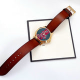 Gucci Le Marche Des Merveilles Green and Red Dial Brown Leather Strap Unisex Watch - YA1264012 Buy Now By Gucci