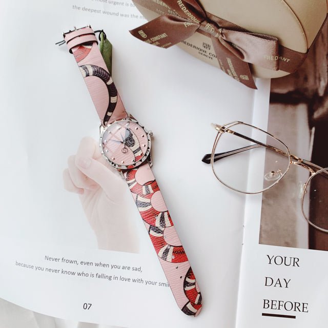 Gucci G Timeless Pink Dial Pink Leather Strap Watch For Women - YA1264083 Buy Now By Gucci