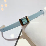 Gucci G-Frame Pastel Blue Mother of Pearl Dial Blue Leather Strap Watch For Women - YA128531 Buy Now By Gucci
