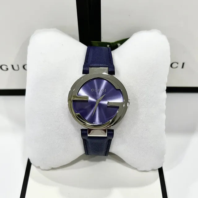 Gucci Interlocking G Blue Dial Blue Leather Strap Watch For Women - YA133322 Buy Now By Gucci