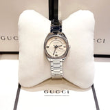 Gucci GG2570 Diamonds White Dial Silver Steel Strap Watch For Women - YA142506 Buy Now By Gucci