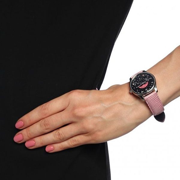 Gucci G-Timeless Moonphase Black Dial Pink Leather Strap Watch For Women - YA1264046 Buy Now By Gucci