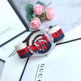 Gucci G Timeless Quartz White Red Blue Dial Multicolored NATO Strap Watch For Men - YA1264059 Buy Now By Gucci