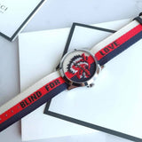 Gucci G Timeless Quartz White Red Blue Dial Multicolored NATO Strap Watch For Men - YA1264059 Buy Now By Gucci