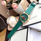 Gucci G Timeless Bee Green Dial Green Leather Strap Watch For Women - YA1264065 Buy Now By Gucci