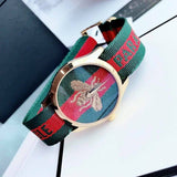 Gucci Le Marche des Merveilles Green & Red Dial Green & Red NATO Strap Unisex Watch - YA126487 Buy Now By Gucci