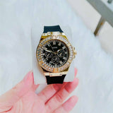 Guess Venus Diamonds Black Dial Black Rubber Strap Watch for Women - GW0118L1 Buy Now By Guess