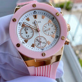 Guess Athena White Dial Pink Rubber Strap Watch For Women - GW0030L4 Buy Now By Guess
