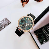 Guess Solstice Green Dial Black Rubber Strap Watch for Women - GW0113L1 Buy Now By Guess