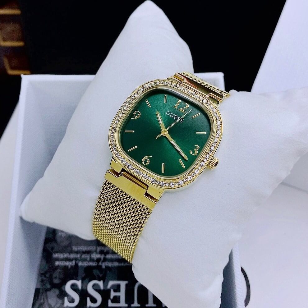 Guess Quartz Green Dial Gold Mesh Strap Watch For Women - GW0354L5 Buy Now By Guess