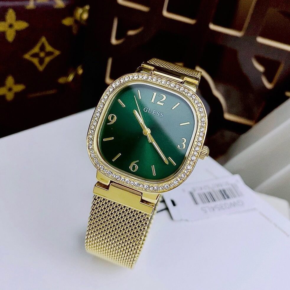 Guess Quartz Green Dial Gold Mesh Strap Watch For Women - GW0354L5 Buy Now By Guess