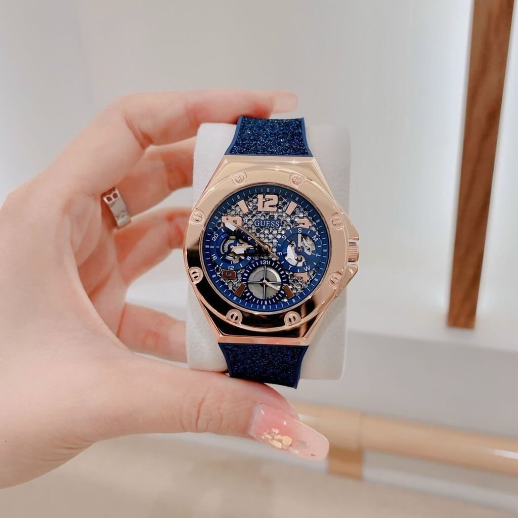Guess Asteria Multifunction Blue Dial Blue Rubber Strap Watch For Women - GW0620L3 Buy Now By Guess