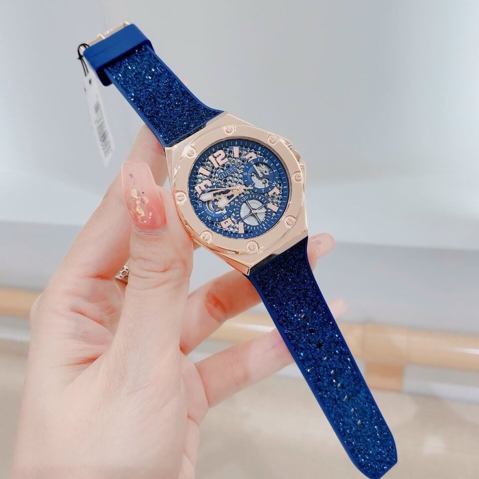 Guess Asteria Multifunction Blue Dial Blue Rubber Strap Watch For Women - GW0620L3 Buy Now By Guess