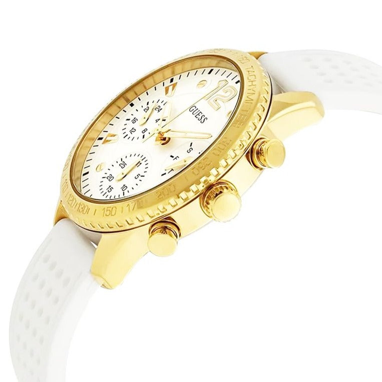 Guess Marina Multifunction White Dial White Rubber Strap Watch for Women - W1025L5 Buy Now By Guess