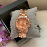 Guess Crystal Diamonds Rose Gold Dial Rose Gold Steel Strap Watch For Women - W11069L1 Buy Now By Guess